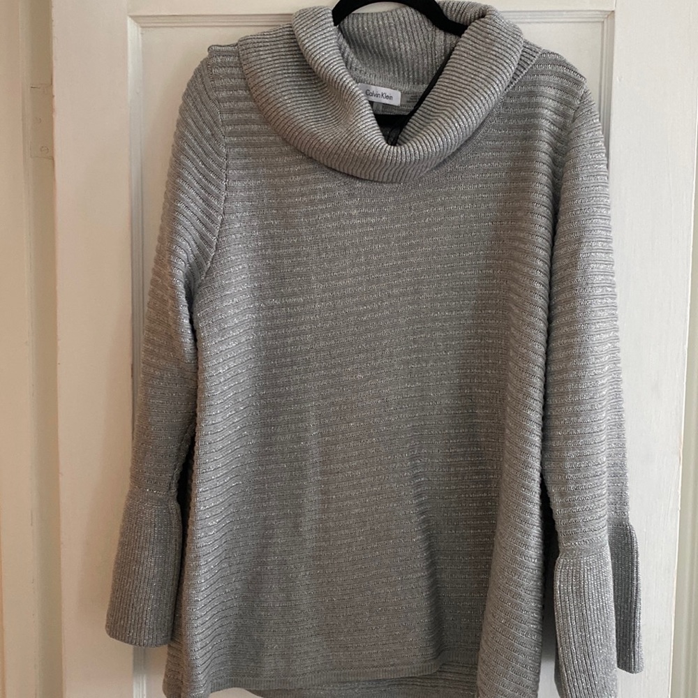 Grey/silver cowl neck sweater